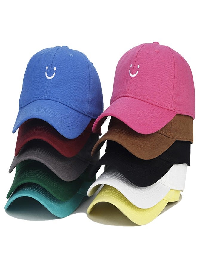 Umeepar Smile Face Baseball Cap for Women Men Adjustable Low Profile Unstructured Cotton Dad Hat (US, Alpha, One Size, Green) - Image 3